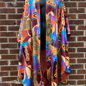 Goo Goo for BAR III Womens Sz 4X Multicolor Duster Designer Artistic Lined